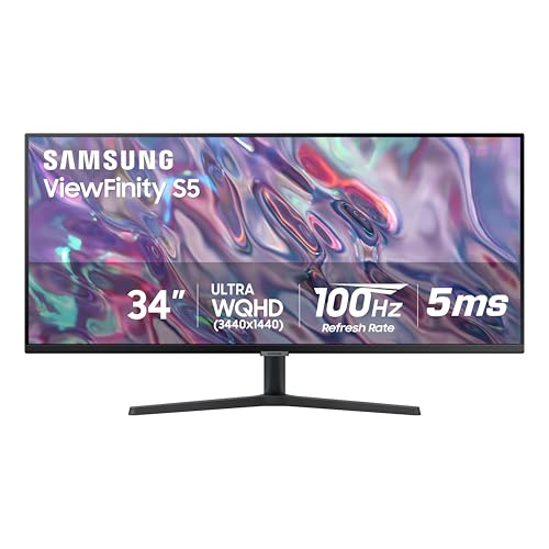 SAMSUNG 34″ Ultra-WQHD Monitor, 100Hz, HDR10, Borderless, Black