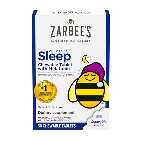 Zarbee’s Kids 1mg Melatonin Chewables, Grape, 50 Ct