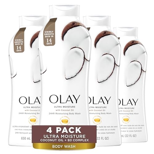 Olay Ultra Moisture Body Wash, Coconut, 22oz, 4-Pack