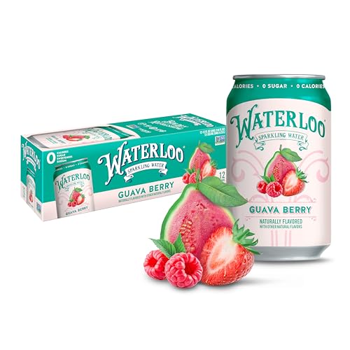 Waterloo Guava Berry Sparkling Water, 12 Pack, Zero Calories