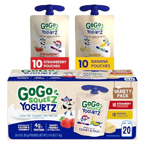 GoGo squeeZ YogurtZ Snack Pack, Strawberry & Banana, 20ct