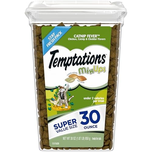Temptations Catnip Flavor Mix, Crunchy & Soft Treats, 30 oz.