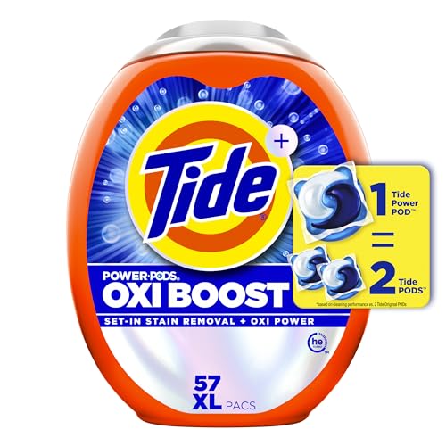 Tide Oxi Boost Laundry Detergent Pods, 57 Count
