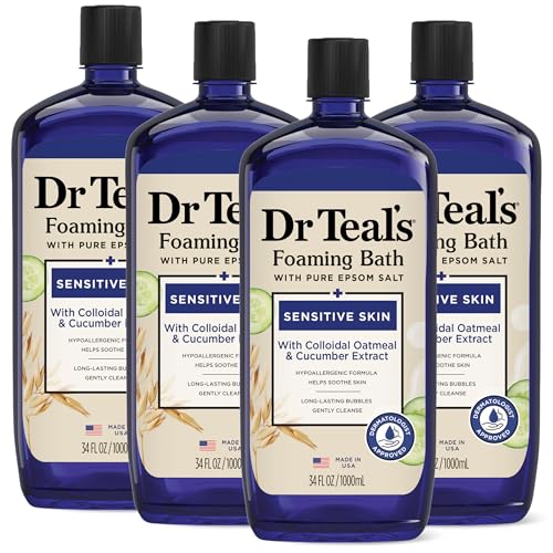 Dr Teal’s Sensitive Skin Foaming Bath, 34 fl oz, 4-Pack