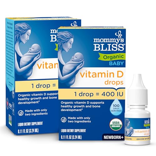 Mommy’s Bliss Baby Vitamin D Drops, Newborn+, 100 Servings, 2-Pack