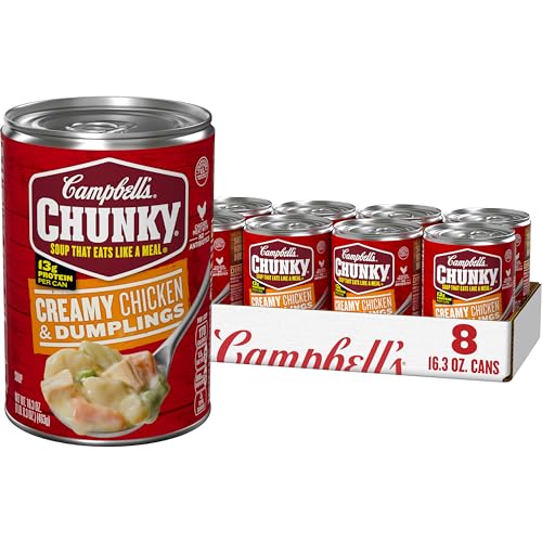 Campbell’s Chunky Creamy Chicken & Dumplings Soup, 16.3oz, 8-Pack