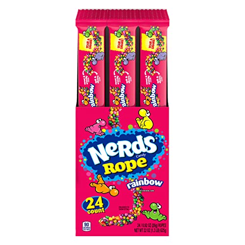 Rainbow Nerds Rope Candy, 0.92 oz, Pack of 24