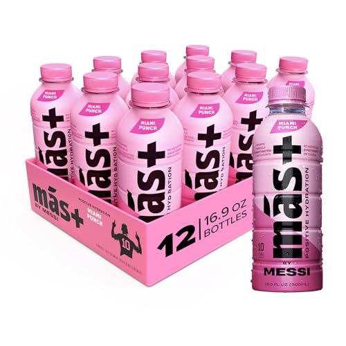 Más+ by Messi Miami Punch Sports Drink, 12-pack