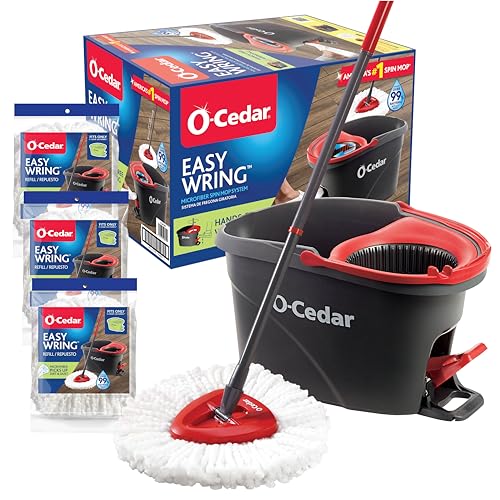 O-Cedar Easy Wring Spin Mop & Bucket + 3 Refills