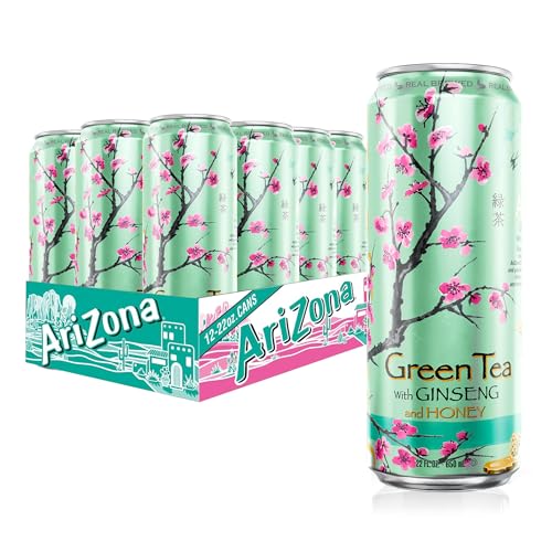 AriZona Green Tea with Ginseng & Honey, 22oz, 12-Pack