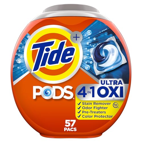 Tide PODS Ultra Oxi Laundry Detergent, 57 Count