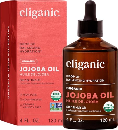 Cliganic Organic Jojoba Oil, 100% Pure 4oz – Moisturizing