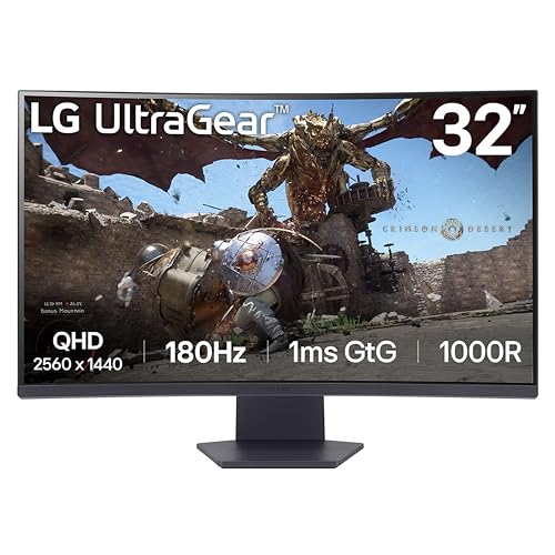 Prime Deal: LG Ultragear 32 Curved QHD Gaming Monitor 180Hz HDR10