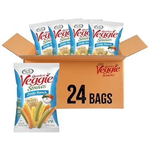 Sensible Portions Veggie Straws, Zesty Ranch, 1 Oz (24 Pack)