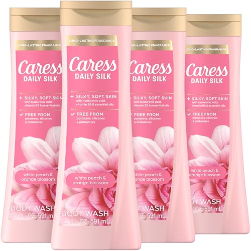 Prime Deal: Caress Silk Body Wash, Peach & Orange Blossom, 20 oz, 4 Pack
