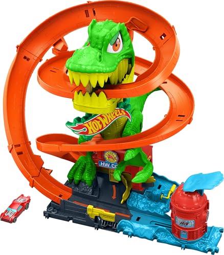 Hot Wheels T-Rex Battle Track Set with Die-Cast Car