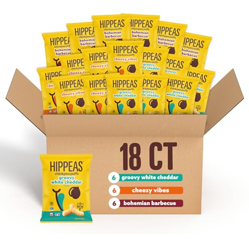 Hippeas Chickpea Puffs Variety Pack, 18 Vegan Gluten-Free Snacks
