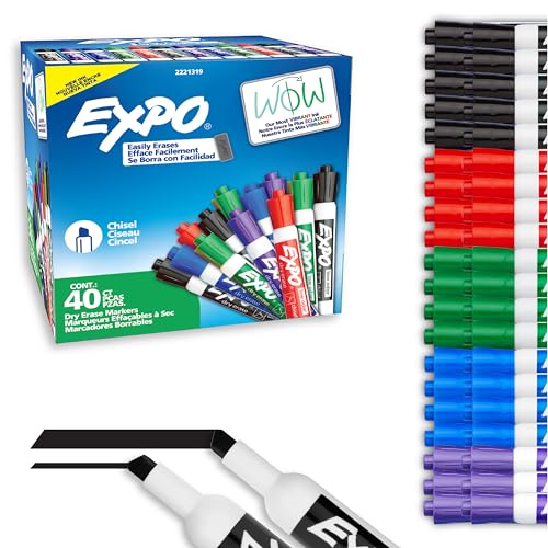 EXPO Chisel Tip Dry Erase Markers, 40 Assorted Colors
