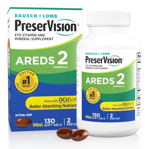 PreserVision AREDS 2 Eye Vitamins, 130 Softgels, Doctor Recommended