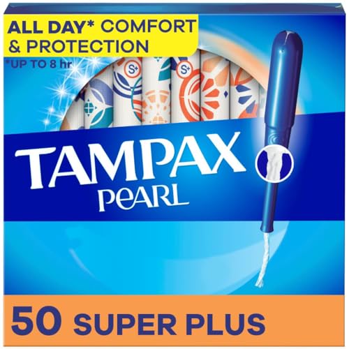 Tampax Pearl Super Plus Unscented Tampons, 50 Count