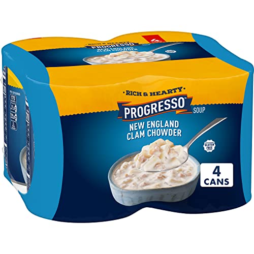 Progresso New England Clam Chowder, 18.5 oz, 4 Pack