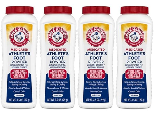Arm & Hammer Antifungal Foot Powder, Relieves Itch & Odor 3.5 oz 4 Pack (4)