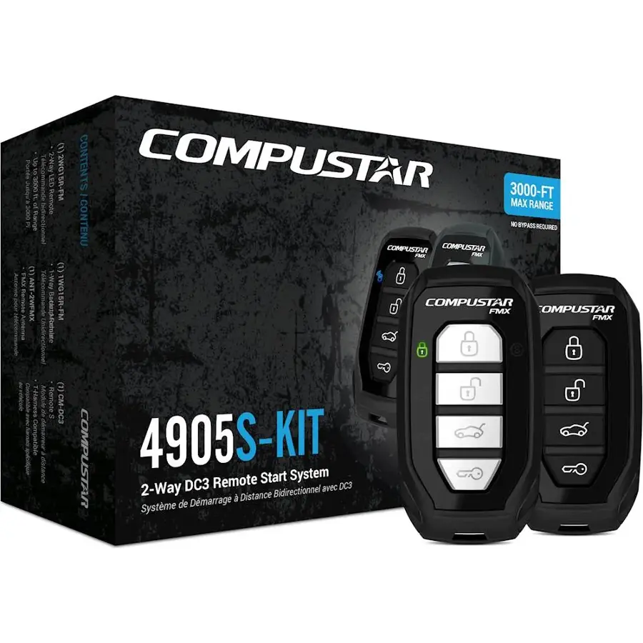 Compustar 2 Way Remote Start System Installation Included (Black)