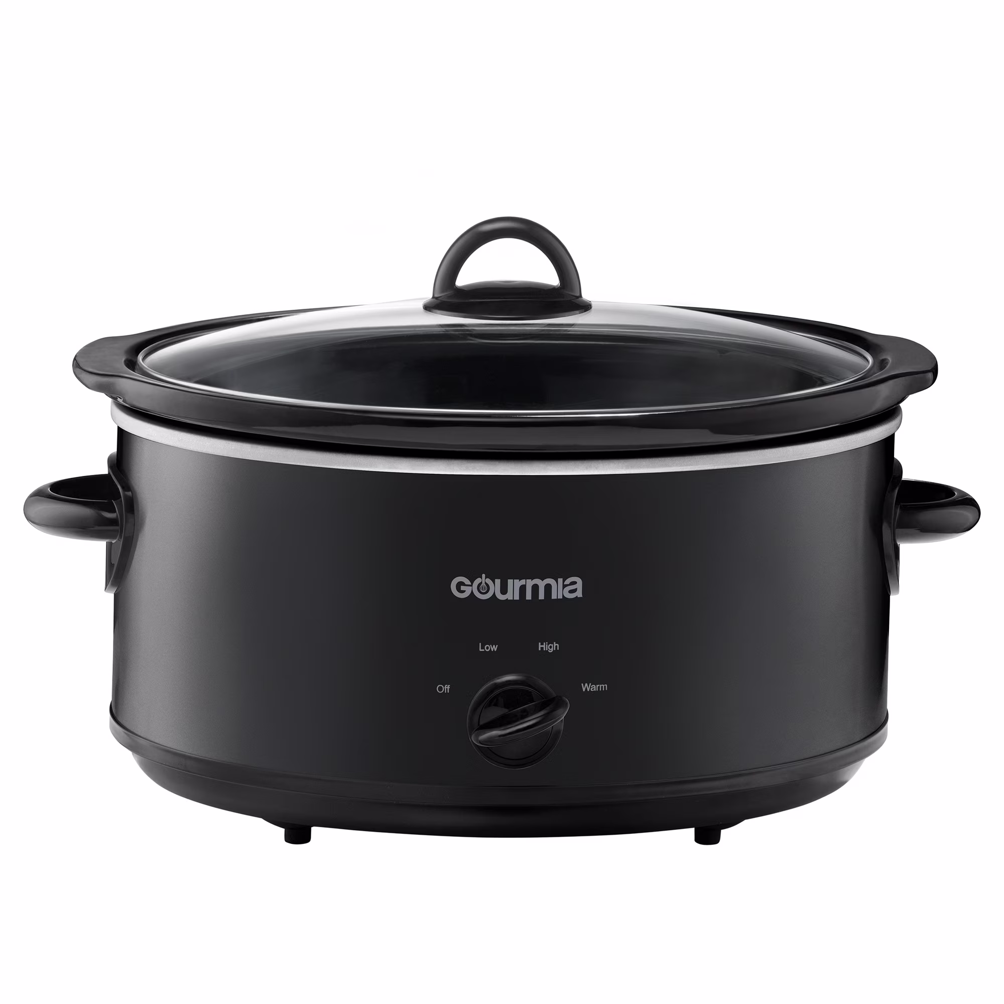 Gourmia 6 Qt Manual Slow Cooker with 3 Heat Settings, Black