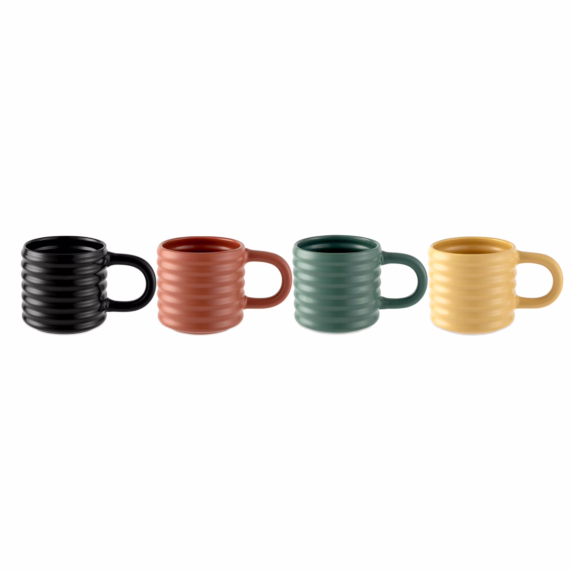 Mainstays 17oz Ribbed Matte Finish Stoneware Coffee Mugs