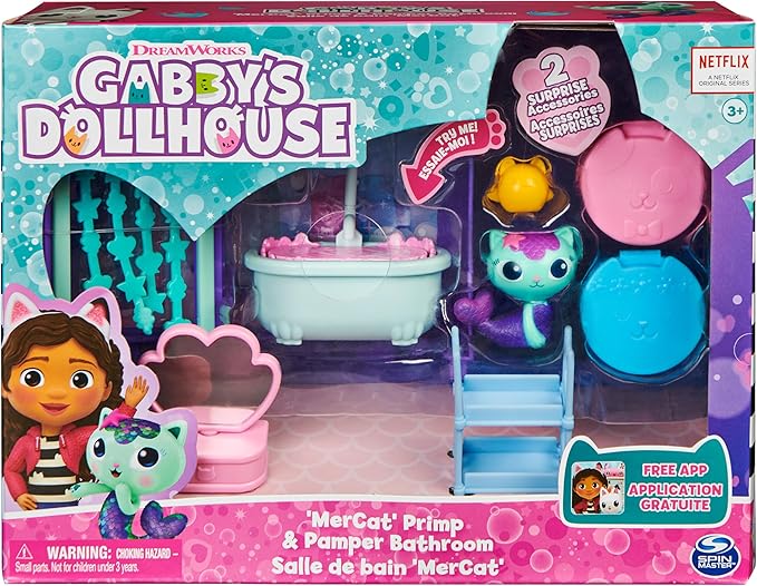 Gabby’s Dollhouse Bathroom Set with Mercat Figure & Accessories
