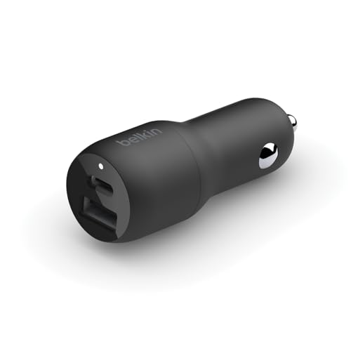 Belkin 37W Dual USB Car Charger – 25W USB-C & 12W USB-A