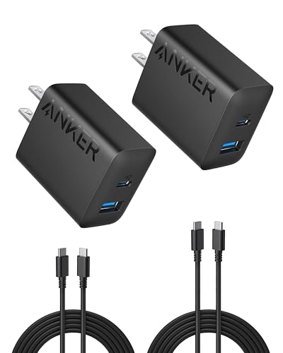 Anker 20W Fast USB-C Charger, 2-Pack for iPhone/iPad (Black)