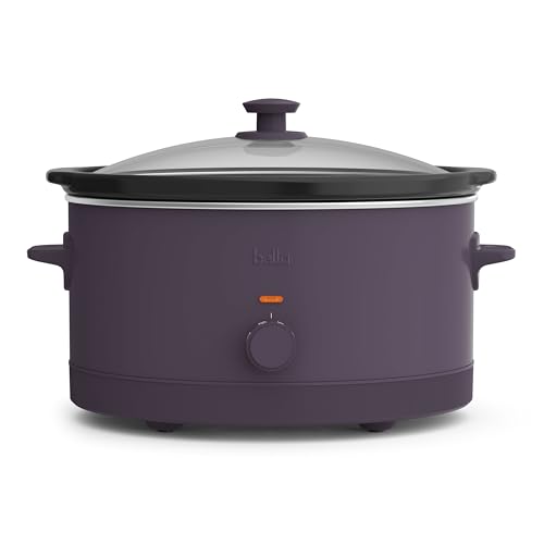 Bella 6 Qt Slow Cooker, Nonstick Ceramic, Plum