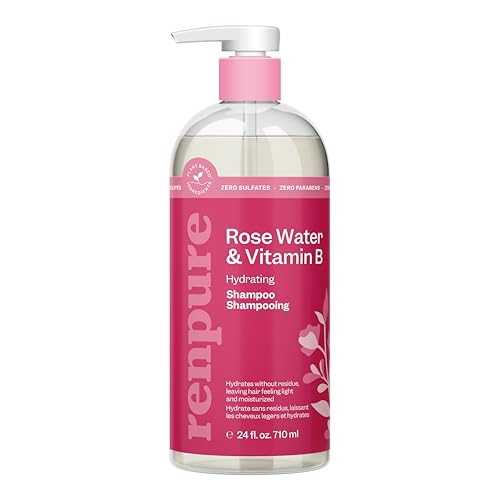 RENPURE Rose Hydrating Shampoo – Sulfate-Free, Color-Safe, Cruelty-Free