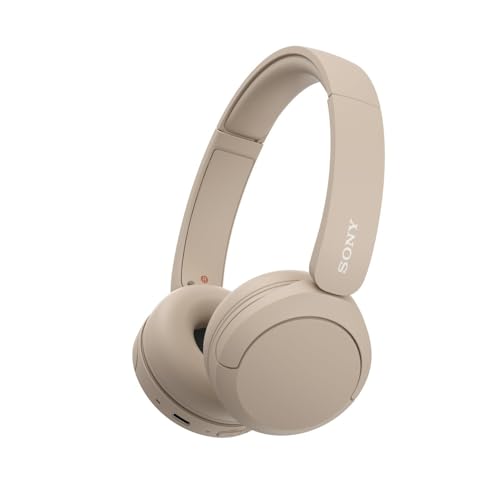 Sony WH-CH520 Wireless On-Ear Headphones, 50hrs Battery, Cappuccino