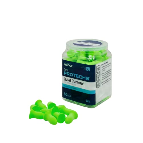 Flents Protechs Foam Ear Plugs, NRR 33, 50 Pairs, Green