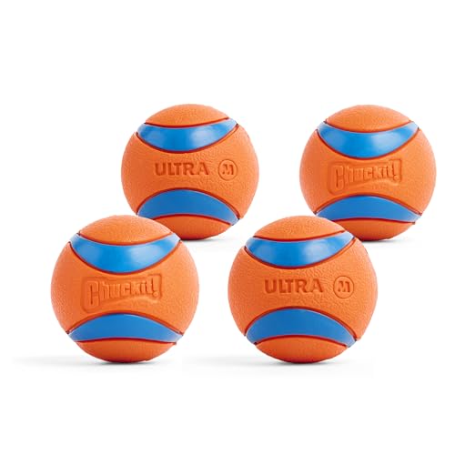 Chuckit! Ultra Ball Dog Toy – Medium, Durable Rubber, Pack of 4