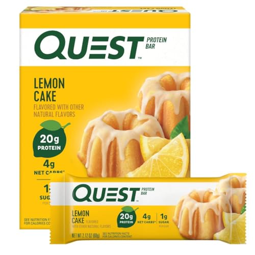 Quest Nutrition Lemon Cake Protein Bars, Low Carb, Keto, 4-Pack