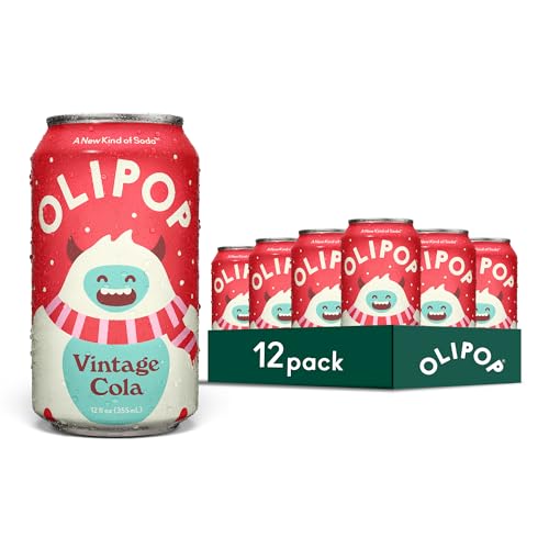 OLIPOP Vintage Cola Prebiotic Soda, 12-Pack, Gluten-Free