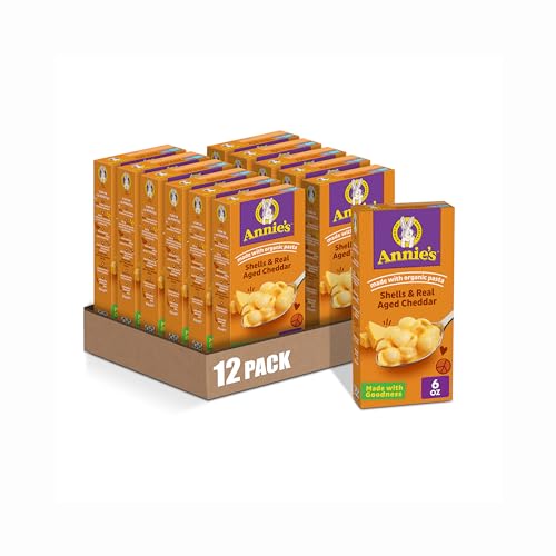 Annie’s Shells & Cheddar, Organic Pasta, 6 oz, 12-Pack