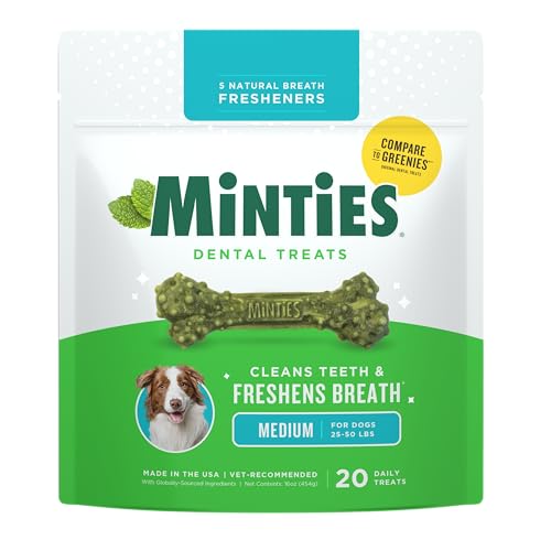 Minties Dental Chews for Medium Dogs, 8 Count, Vet-Recommended