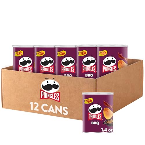 Pringles BBQ Potato Crisps, 12 Grab N’ Go Cans