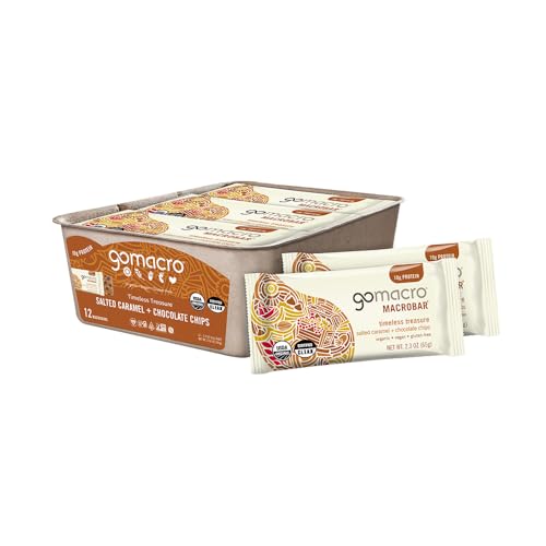 GoMacro Salted Caramel Chocolate Chip Protein Bars (12 Pack)