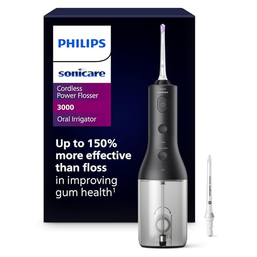 Philips Sonicare Cordless Water Flosser 3000, Black, HX3826/23