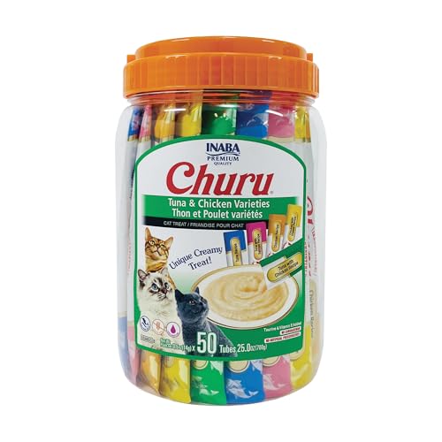 INABA Churu Cat Treats, Tuna & Chicken, 50 Tubes