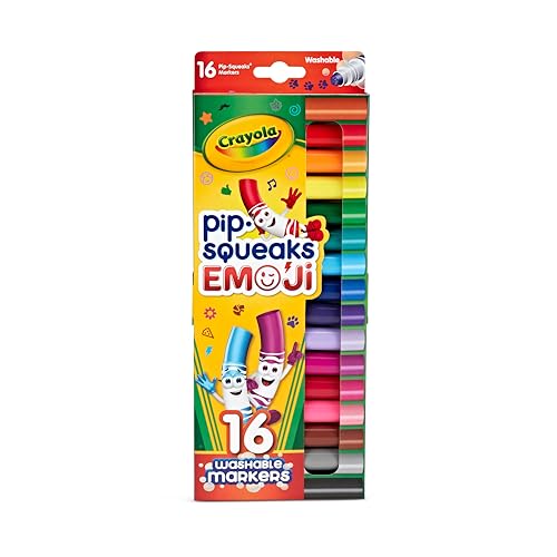 Crayola Emoji Pip Squeaks Washable Markers, 16ct Toddler Set