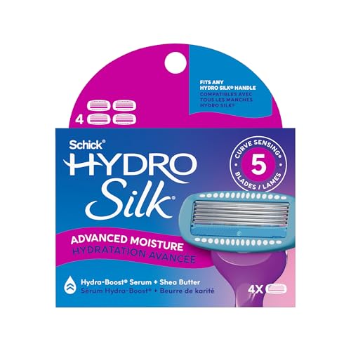 Schick Hydro Silk Razor Refills, 4 Count, Women’s 5-Blade