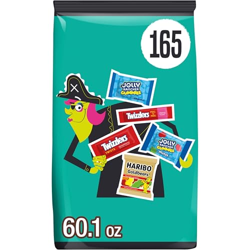 HARIBO, JOLLY RANCHER, TWIZZLERS Halloween Candy Bulk, 165 Pieces