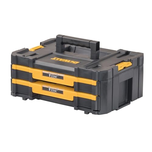 DEWALT TSTAK Tool Organizer with Double Drawers, 16.5 lbs Capacity