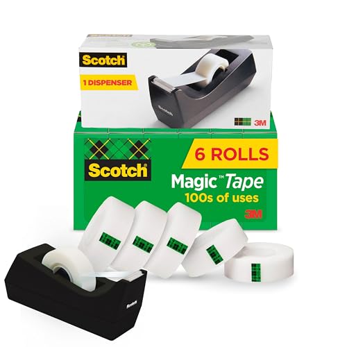 Scotch Magic Invisible Tape with Dispenser, 6 Rolls